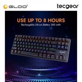 Tecgear CONTROL 87-Key Wireless RGB Mechanical Keyboard Black-Jerrzi Red Switches (TGKB-C87-BK-JRD)