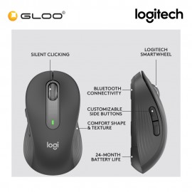 Logitech Signature M650 Wireless Mouse Large – Graphite (910-006247)