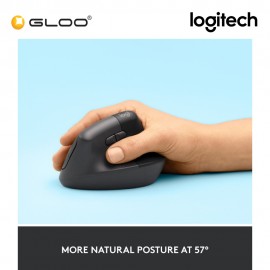 Logitech Lift Vertical Ergonomic Wireless Mouse - Off white (910-006480)