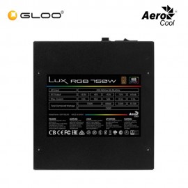 Aerocool Lux RGB 750W Bronze Power Supply (4718009153882)