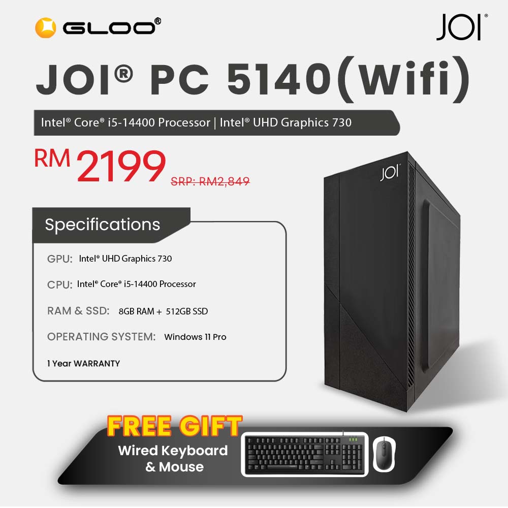 JOI PC 5140 (i5-14400/8GB RAM/512GB SSD/W11P/WIFI)