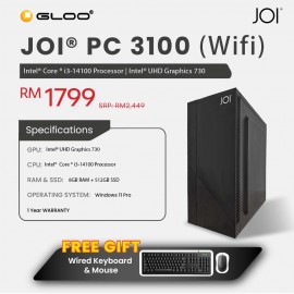 JOI PC 3100 (i3-14100/8GB RAM/256GB SSD/W11P/WIFI)
