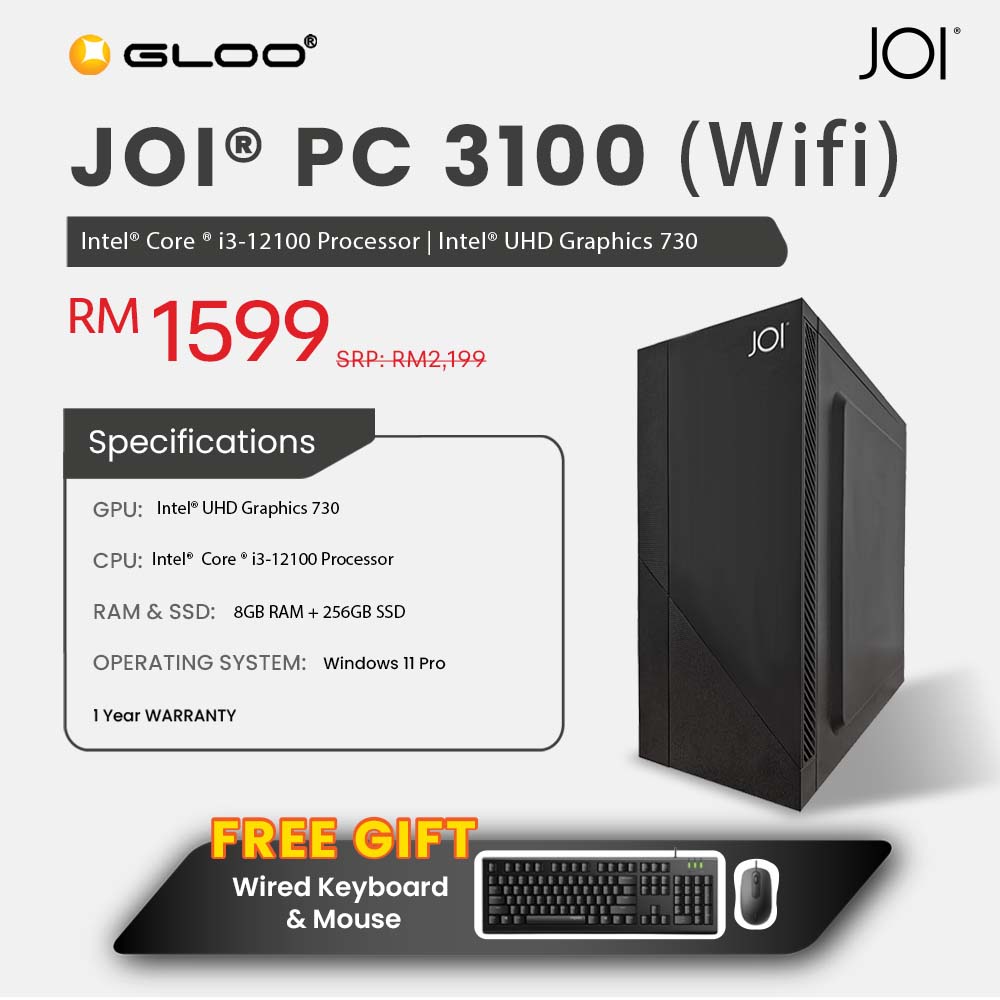 JOI PC 3100 (i3-12100/8GB RAM/256GB SSD/W11P/WIFI)