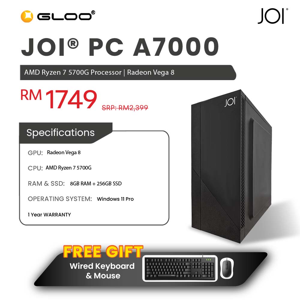 JOI PC A7000 (RYZEN 7 5700G/8GB RAM/256GB SSD/W11P)
