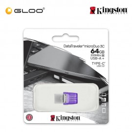 Kingston Data Traveler microDuo Dual 64GB OTG USB Type-C Flash Drive (DTDUO3CG3/64GB)