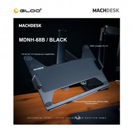 MachDesk MDNH-68B Universal Steel Laptop Holder (For 11.6" -17.3" Laptop) – Black (MDNH-68B)